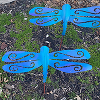 metal dragonflies
