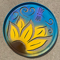 metal wall art with sunflower and dragonfly